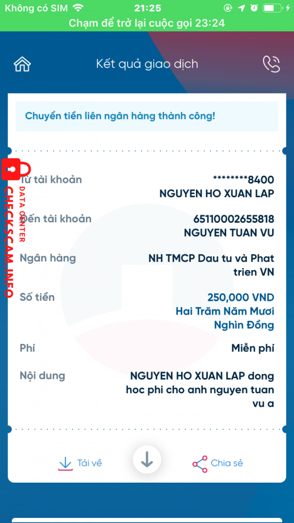 Evidence against Nguyễn Tuấn vũ