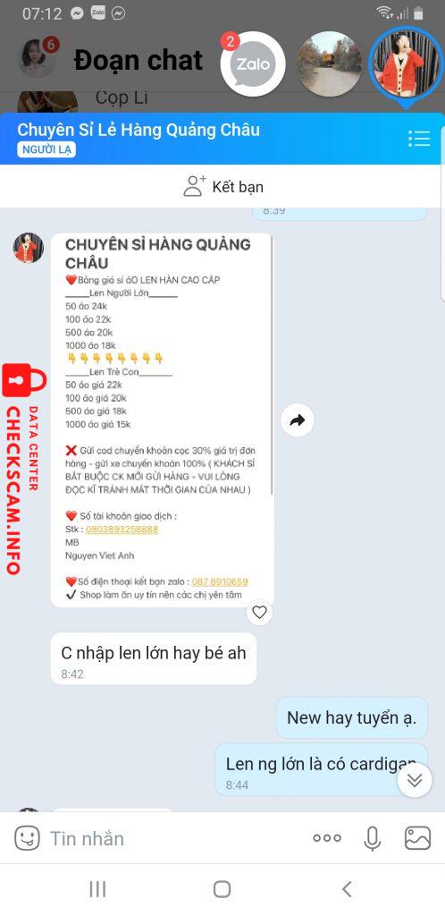 Evidence against Nguyễn Việt anh