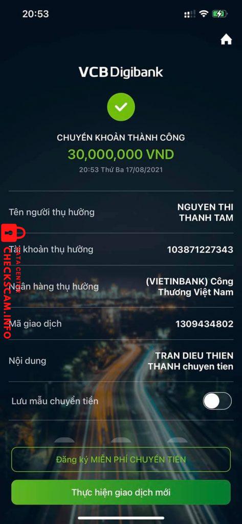 Evidência contra Nguyễn Thị Thanh Tâm