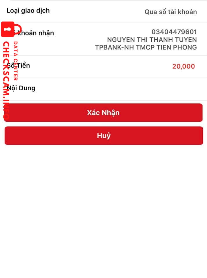 Evidência contra Nguyễn Thị Thanh Tuyền