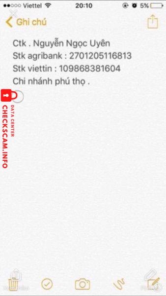 Evidencia contra Nguyen Ngoc Uyen