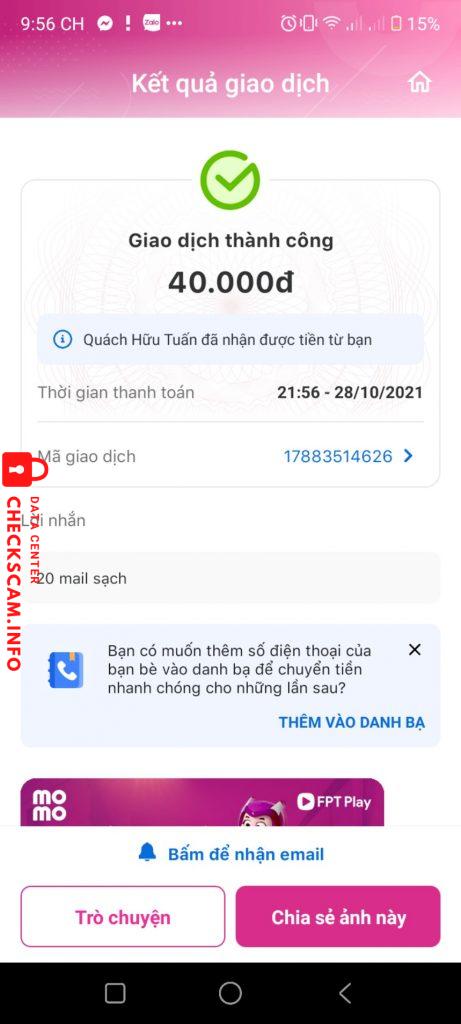 หลักฐานที่เป็นโทษต่อ Quách Hữu Tuấn