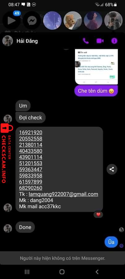 Αποδεικτικά στοιχεία κατά Nguyễn Minh Hải Đăng