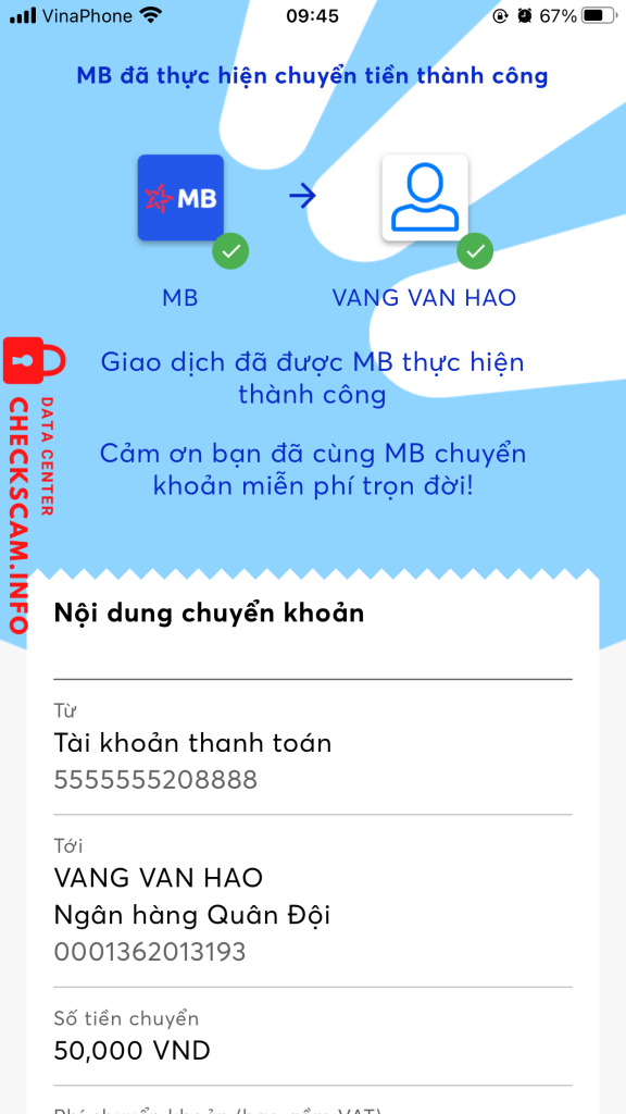 Αποδεικτικά στοιχεία κατά Vang Van Hao