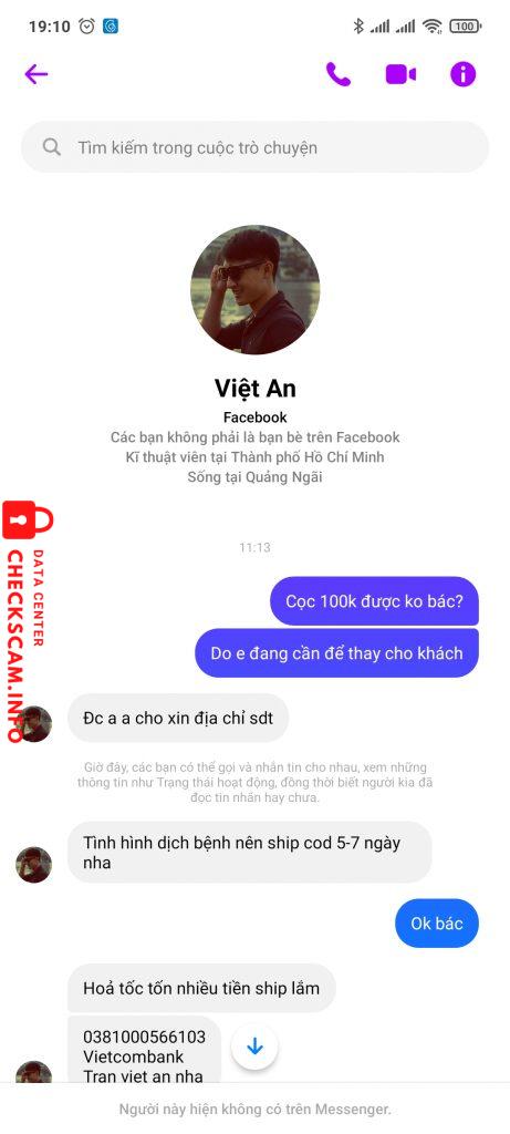 Evidencia contra Tran Viet An