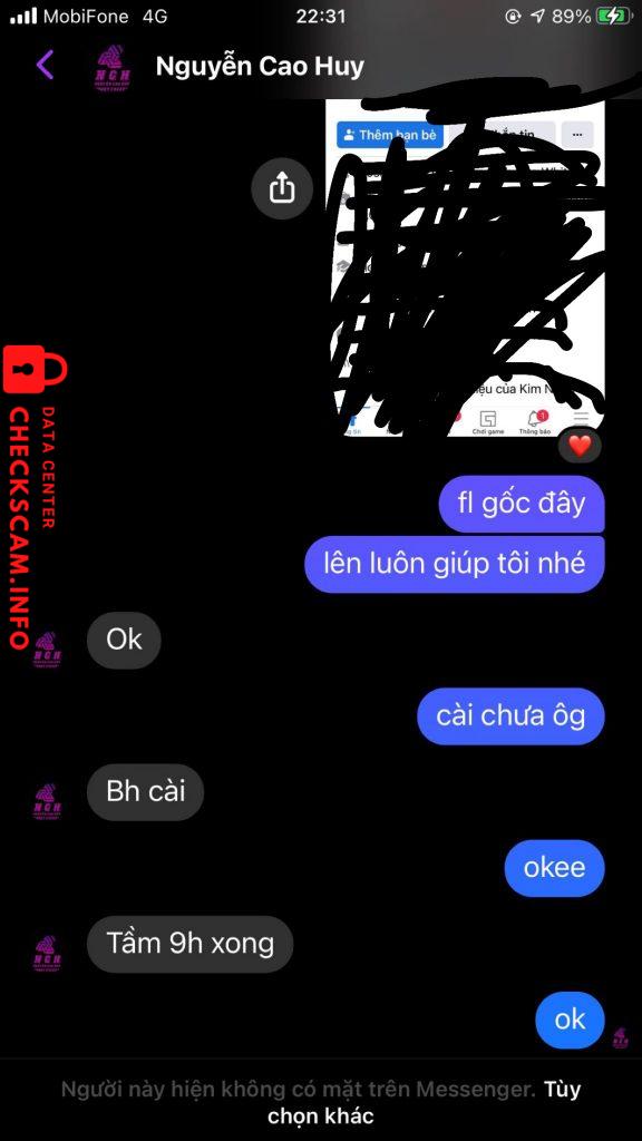 Evidencia contra Nguyen Cao Huy