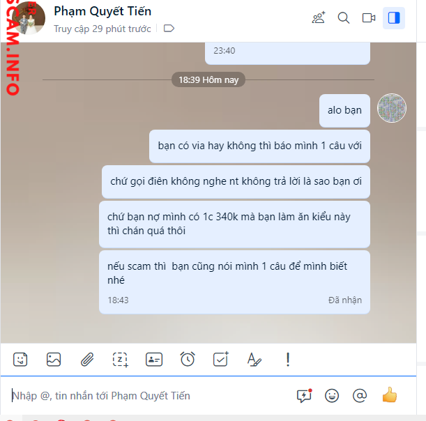 Evidencia contra Ninh Thị Thu
