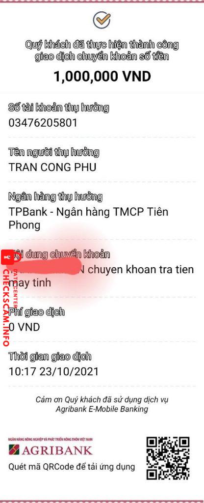 Evidencia contra Tran Cong Phu