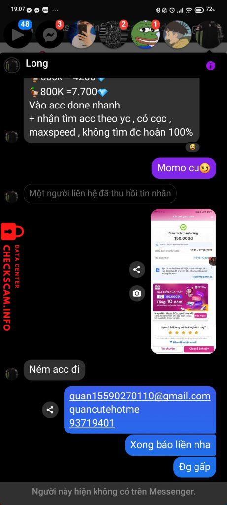 Evidencia contra Nguyễn Bá Long
