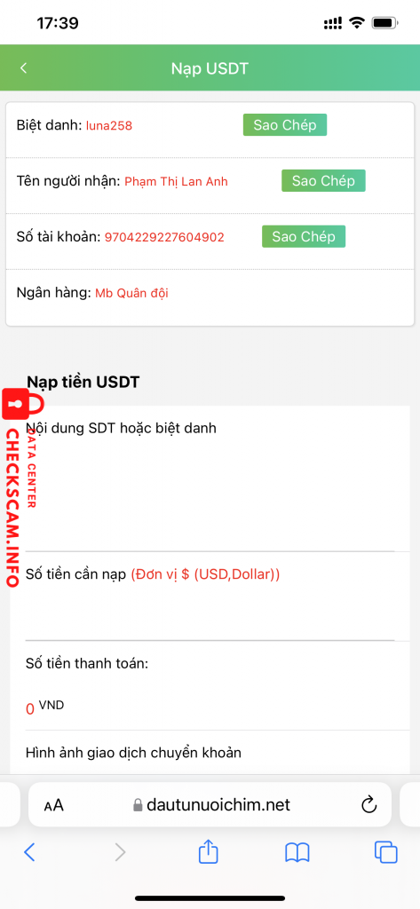 Preuves contre Pham Thi Lan Anh