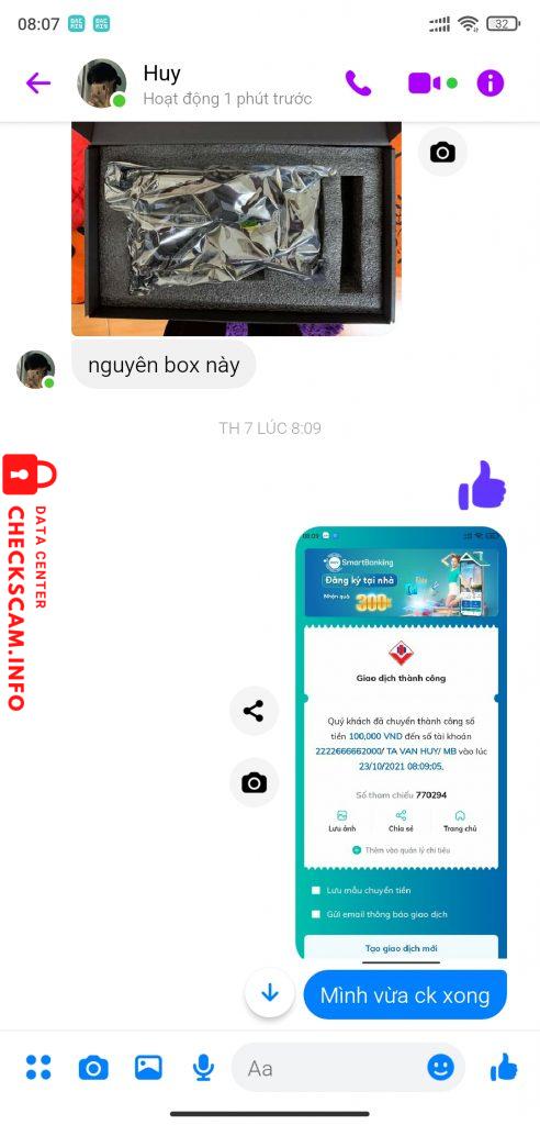 Evidencia contra Tạ Văn Huy