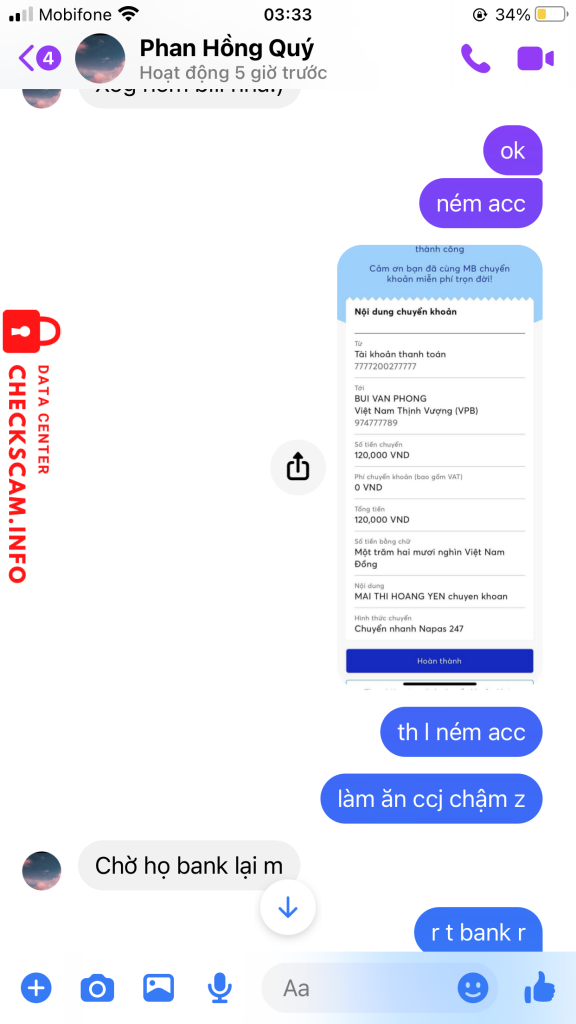 Evidencia contra Phan Hồng Quý