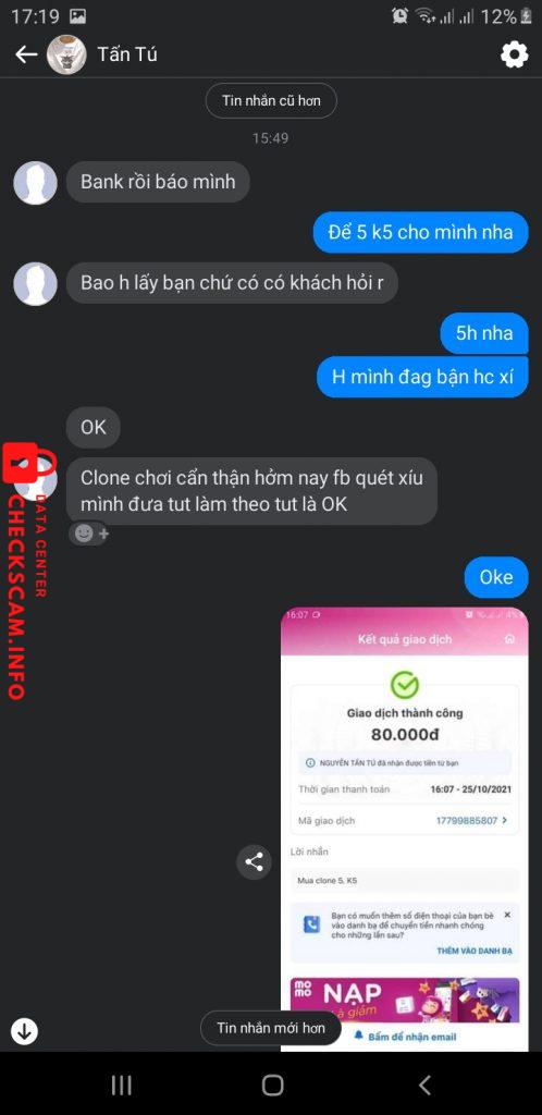 Evidência contra Nguyễn Tấn Tú