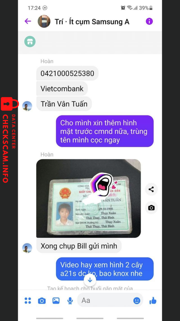 Evidence against Trần Vân Tuấn