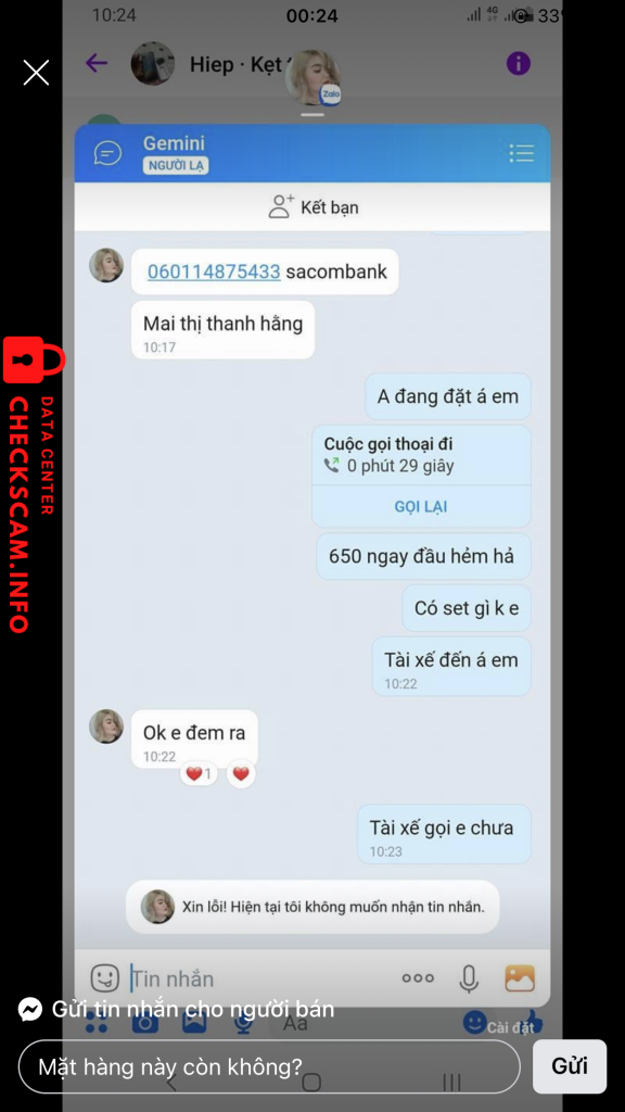 Evidence against Mai Thị Thanh Hằng