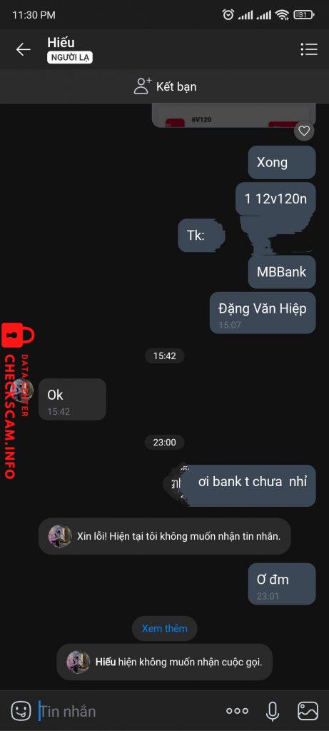 Evidence against Trần Trung Hiếu