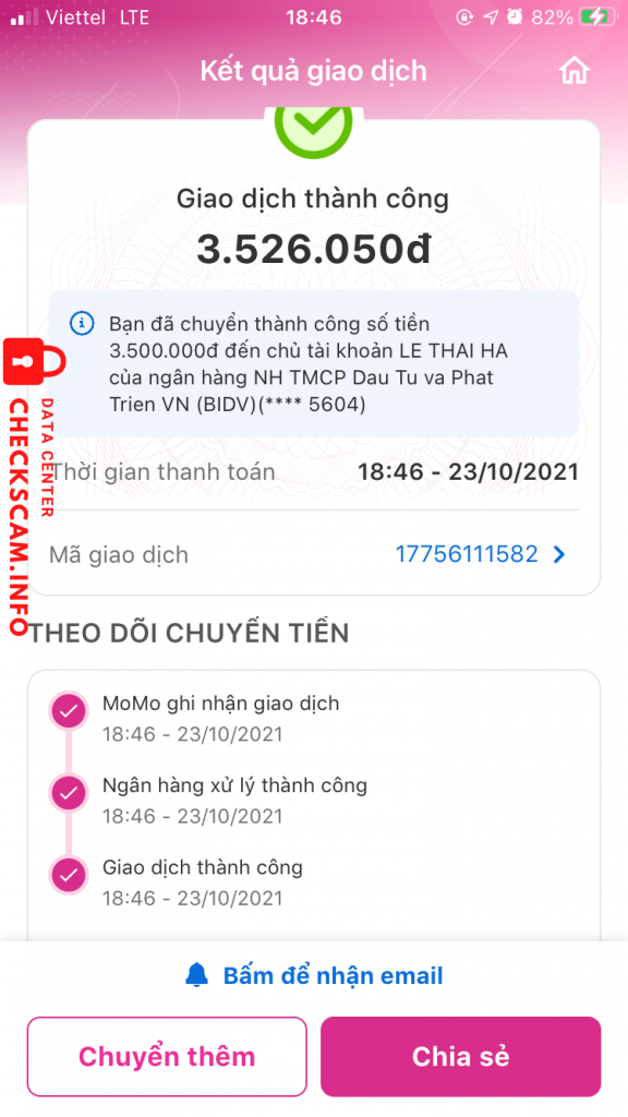 Evidence against Le Thai Ha