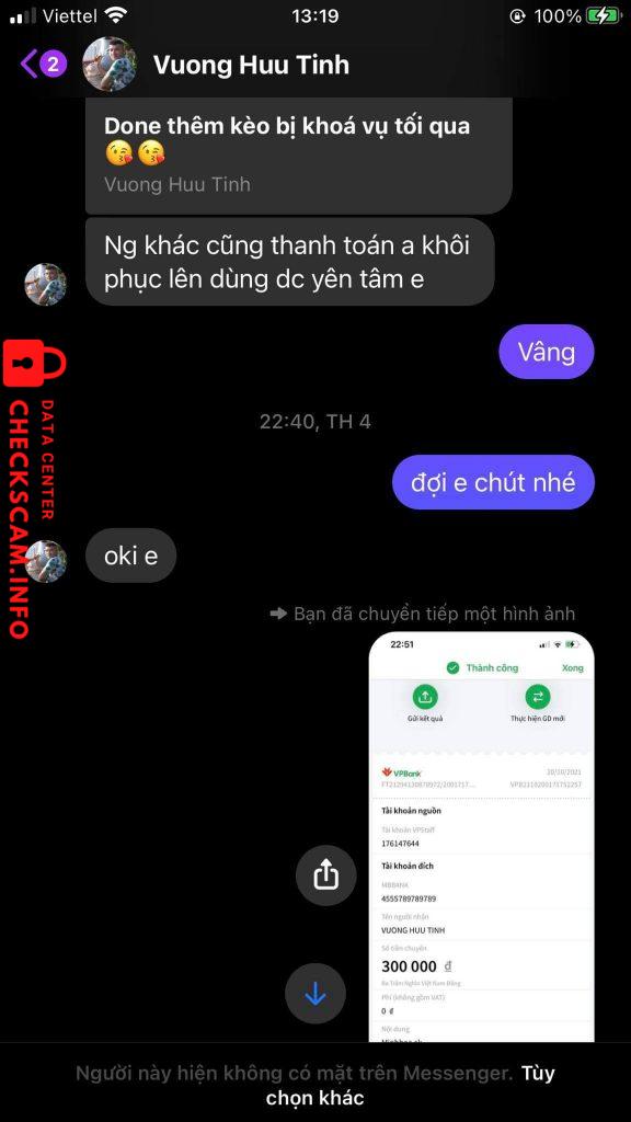Evidence against Vương Hữu Tình