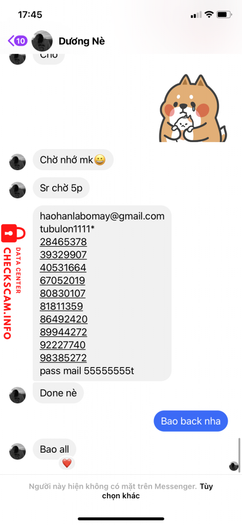 Evidence against Cao Thi Duyen