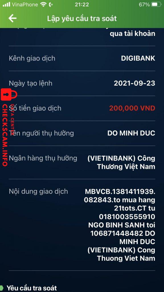 Evidence against Do Minh Duc