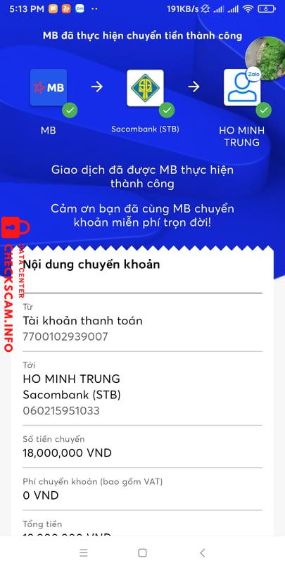 Evidence against Ho Minh Trung