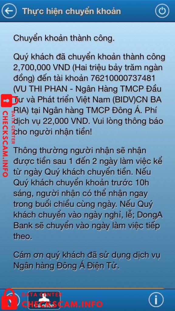 Evidence against Vu Thi Phan