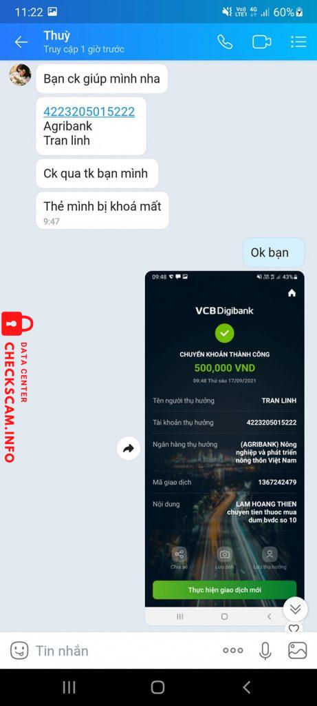 Evidência contra Trần Linh
