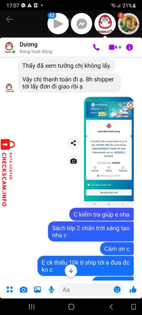 Evidência contra Tran Thi Van