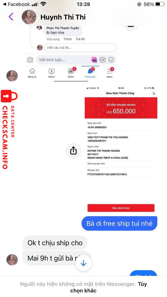 Αποδεικτικά στοιχεία κατά Huynh Thi Thanh Huong