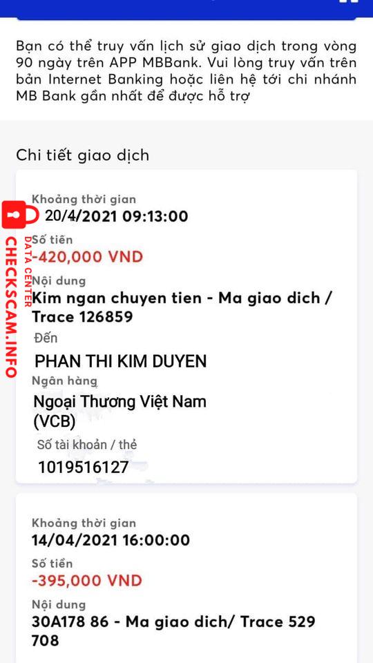 Αποδεικτικά στοιχεία κατά Phan Thi Kim Duyen