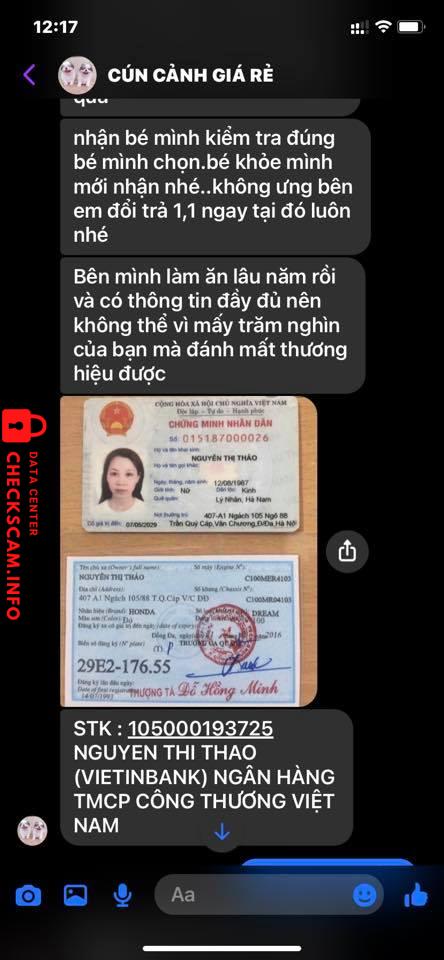 Αποδεικτικά στοιχεία κατά Nguyen Thi Thao