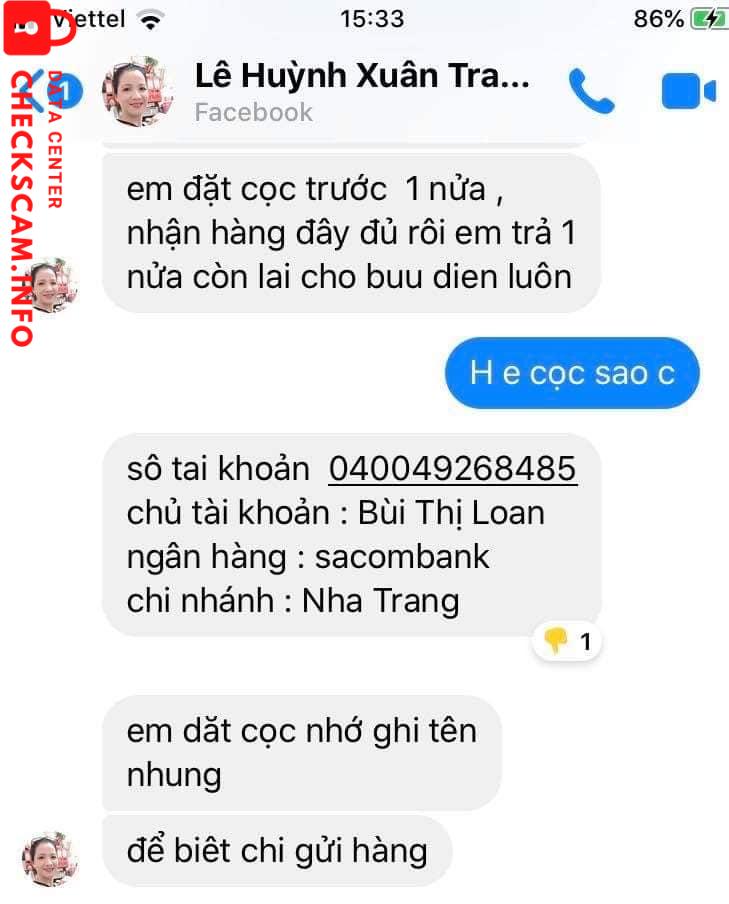 Αποδεικτικά στοιχεία κατά Bùi Thị Loan