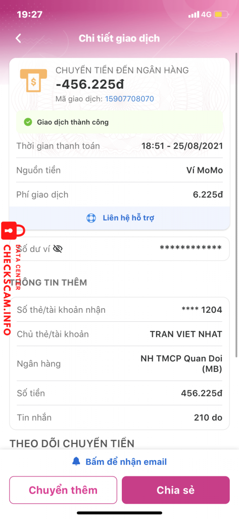 Evidência contra Tran Viet Nhat