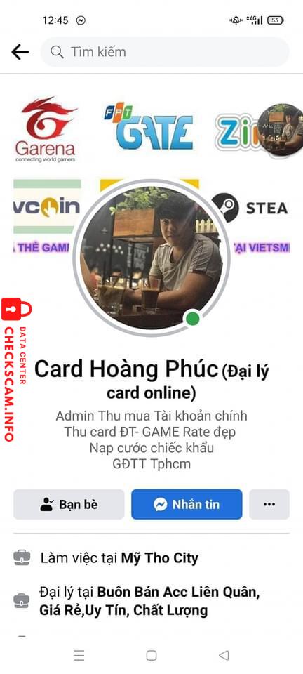 Evidência contra Card Hoang Phuc