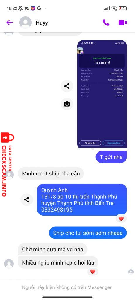 Evidência contra Phạm Gia Huy