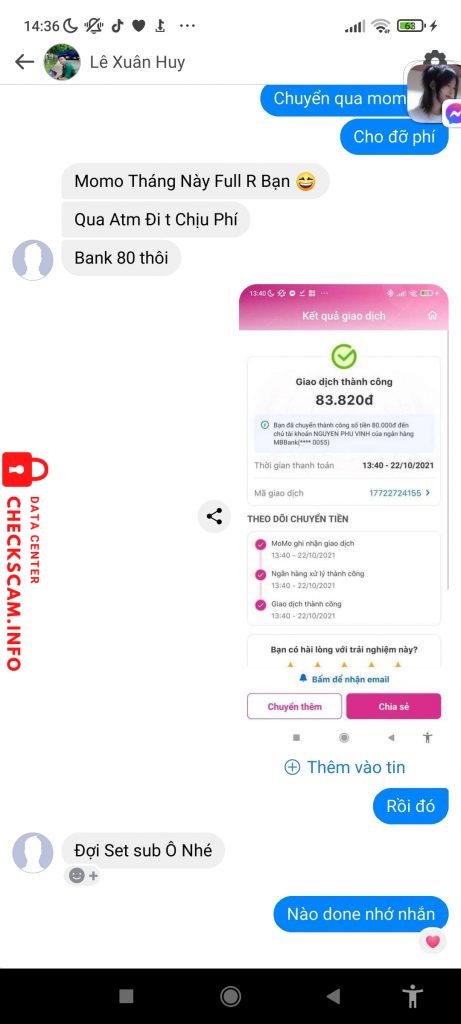 Evidência contra Nguyễn Phúc Vinh