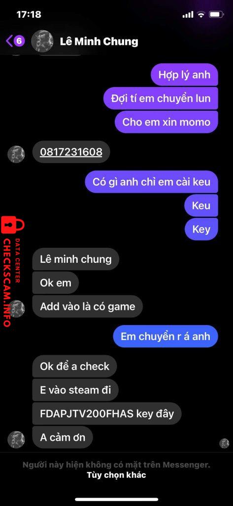 Αποδεικτικά στοιχεία κατά Lê Minh Chung