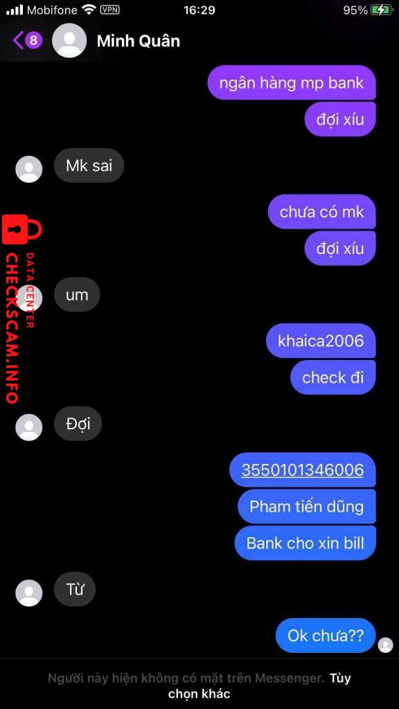 Evidência contra Minh Quân