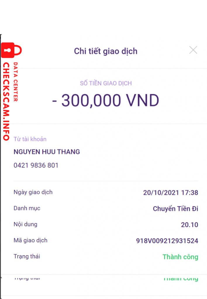Evidência contra Hoàng Ngọc Minh Quân