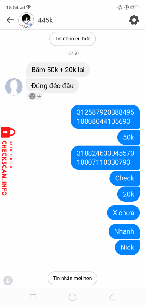 Evidência contra Nguyễn Văn Huy
