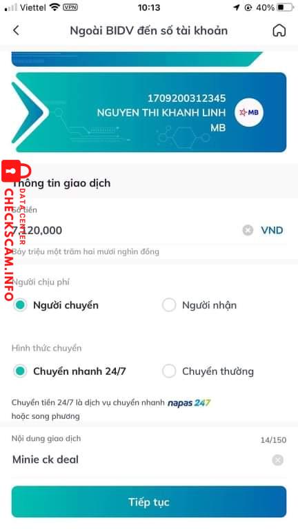 Evidência contra Nguyễn Thị Khánh Linh