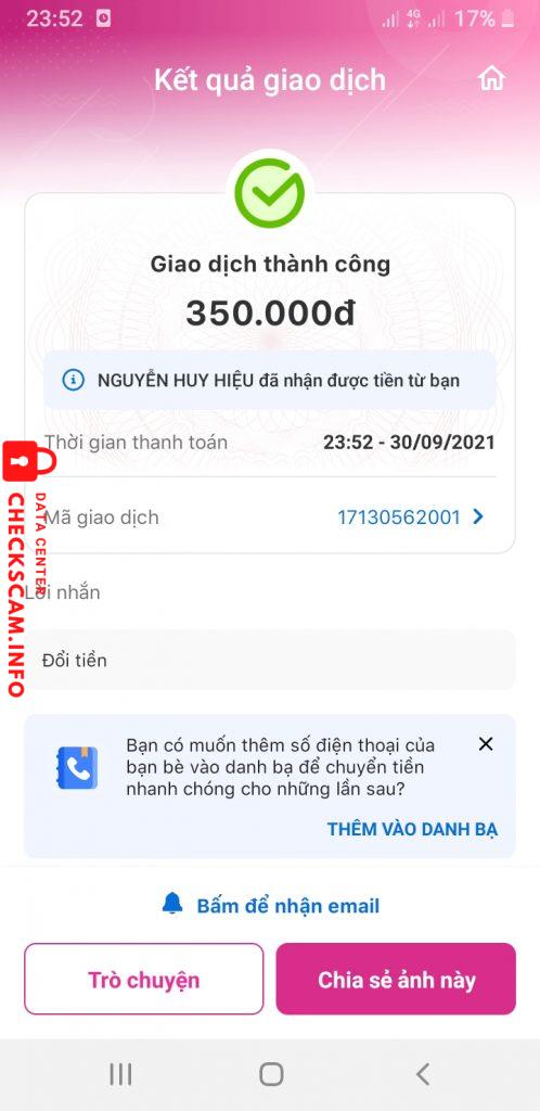 Evidência contra Phúc Nguyễn