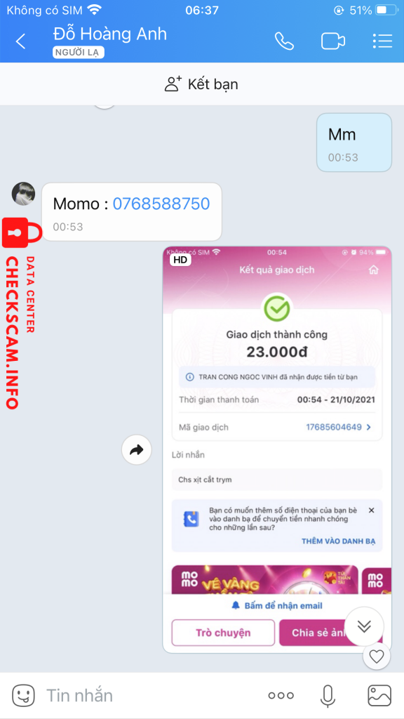 Evidência contra Nguyễn Lê Tấn Duy