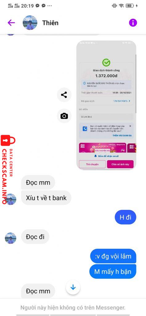 Evidência contra Nguyễn Quốc Bảo Thiên
