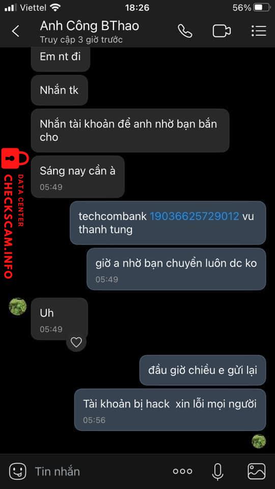 Evidência contra Vũ Thanh Tùng