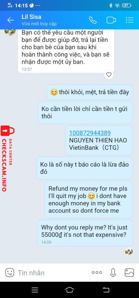 Evidência contra Nguyen Thien Hao