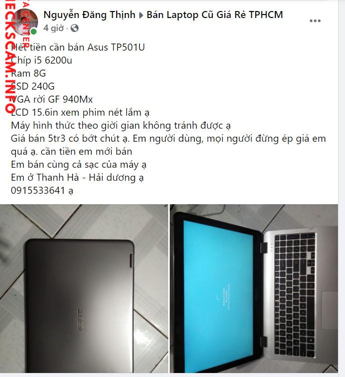 Evidência contra Nguyen Dang Thinh