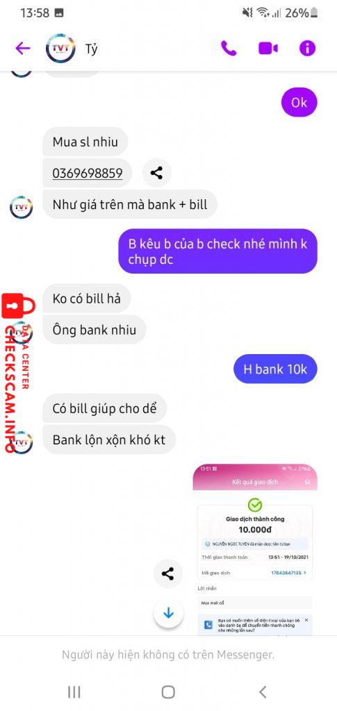 Evidência contra Nguyễn Ngọc Tuyên