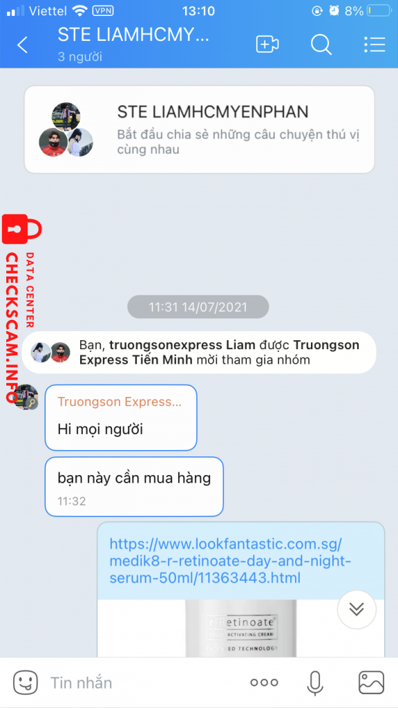 Evidência contra Nguyen Tien Minh