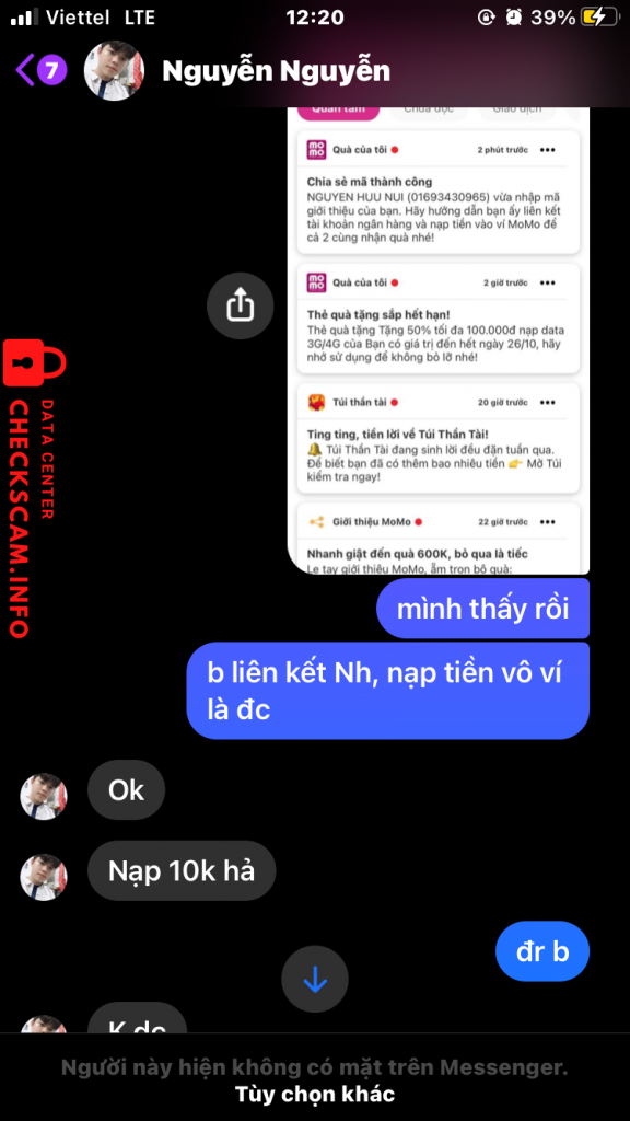 Evidência contra Nguyễn Hữu Núi